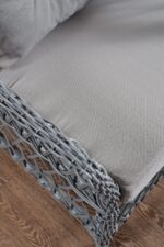 Evdemo Icon Rattan Bahçe Balkon Oturma Takımı 2+1+1+Camlı Masa Gri - Görsel 6