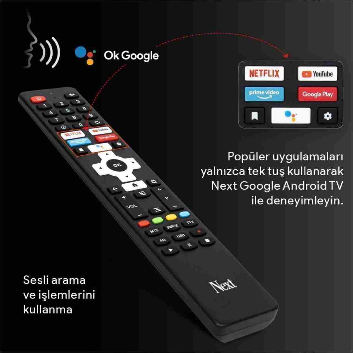 Next YE-55GFSG7 55" 139 Ekran Uydu Alıcılı 4K Ultra HD Google Android Smart LED TV - Görsel 13