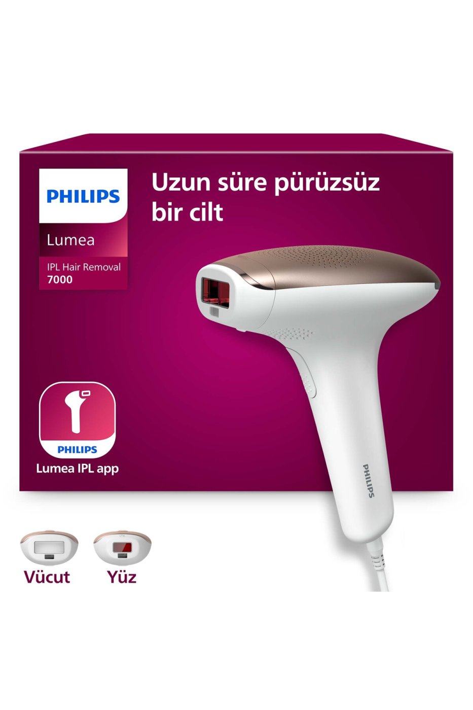Philips Lumea 7000 Serisi SC1997/00 IPL Tüy Alma,Vücut ve Yüz için 2 Başlık,Çanta