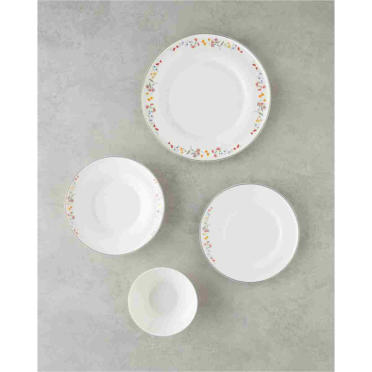 English Home Floral Symphony Bone Porselen Yemek Takımı 24 Parça 6 Kişilik Renkli - Görsel 3