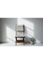 Bisa By Utkan Keskin Minderli ahşap Balkon Bahçe Mutfak 3lü Bistro Set Katlanır Masa Sandalye 50*50 krem - Görsel 5