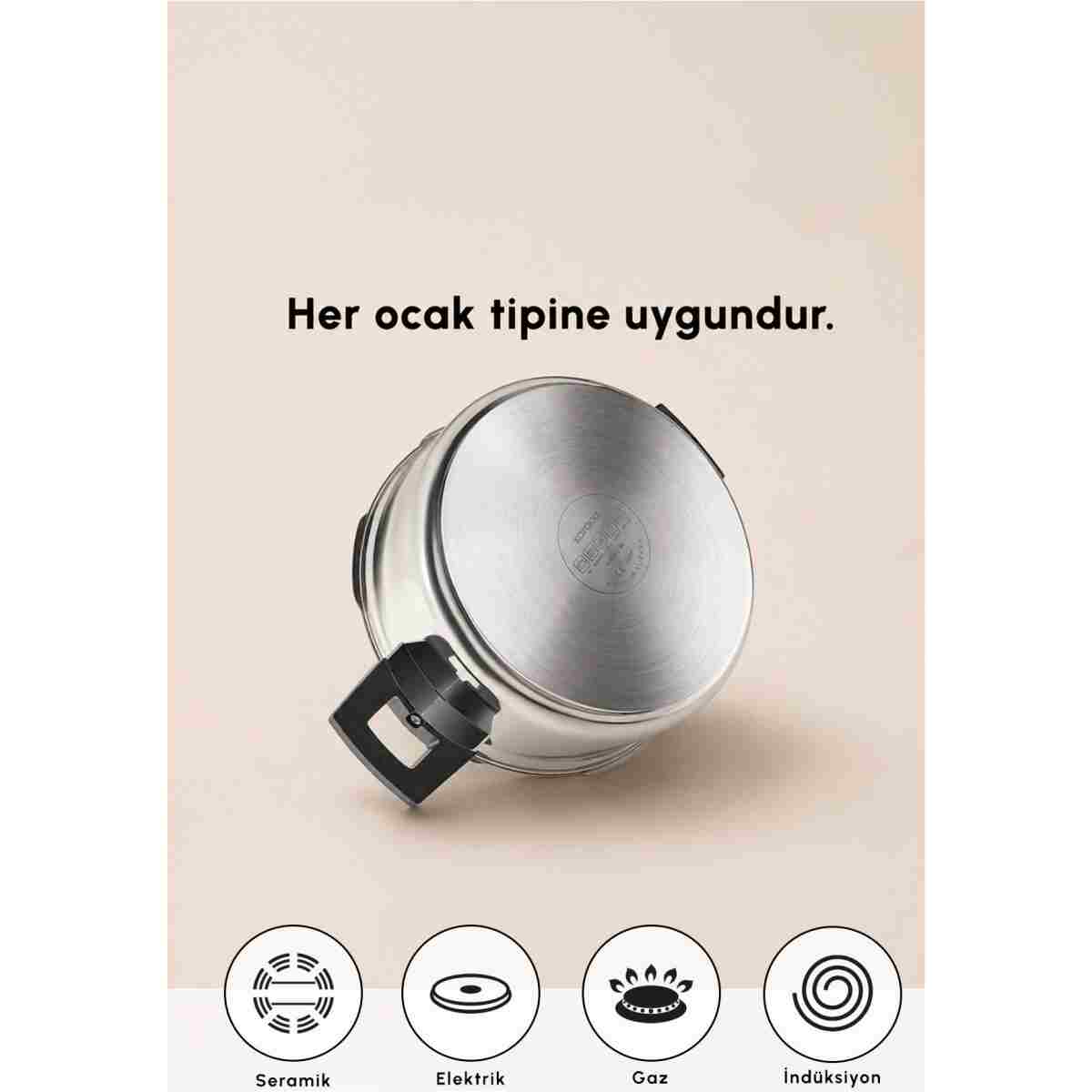 Karaca Quick And Safe Indüksiyon Tabanlı Düdüklü Tencere 7 Litre - Görsel 20