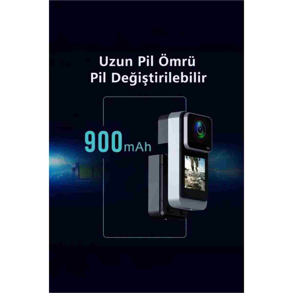 Torima Giyilebilir Aksiyon Kamerası 4K Ultra Hd Kayıt Su Geçirmez Kamera AC05 Siyah - Görsel 7