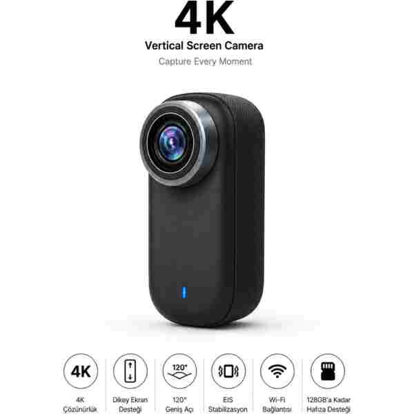 Weskam 4K Ultra HD Mini Aksiyon Kamerası | Taşınabilir, Wi-Fi, Geniş Açı Lens