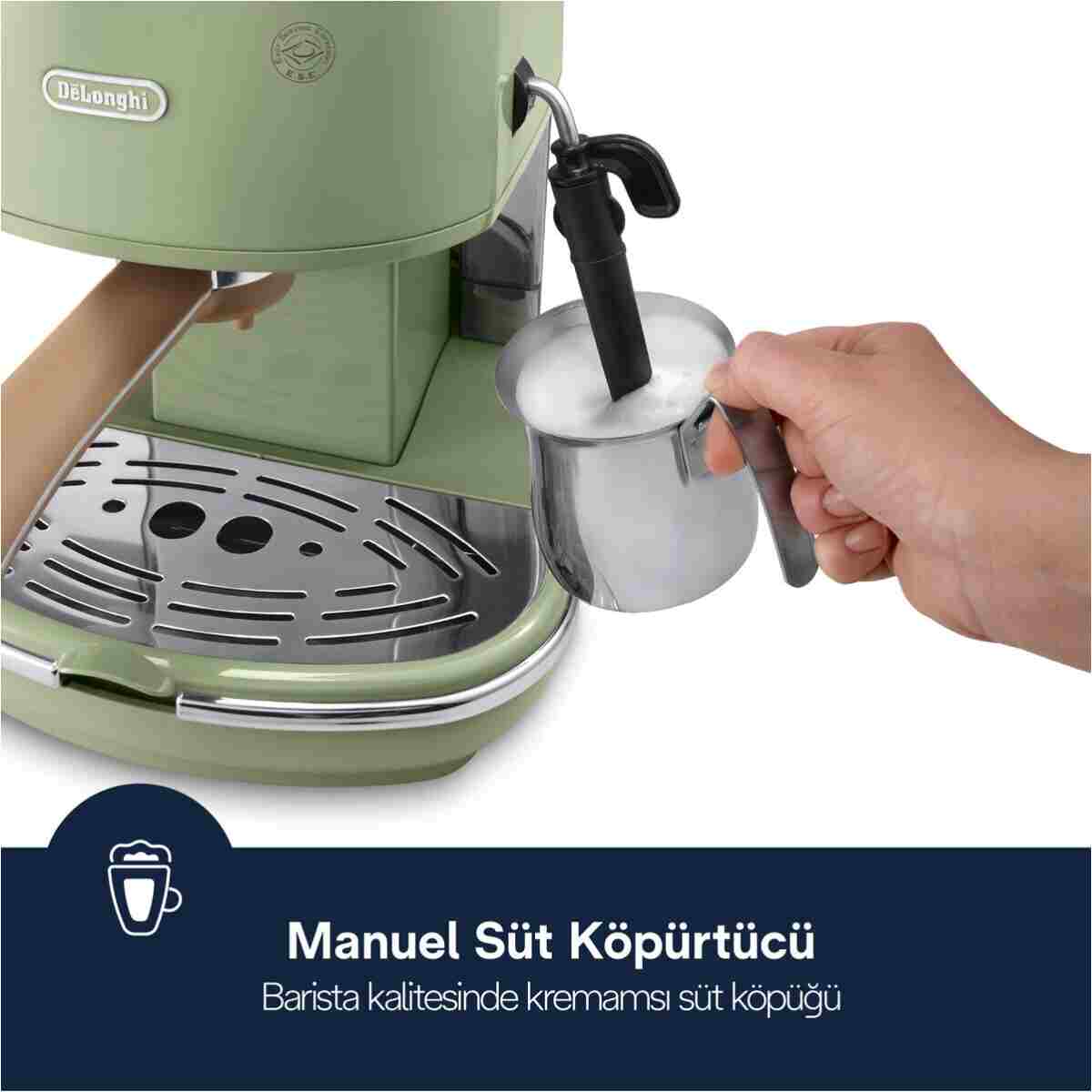 DELONGHİ Icona Vintage Manuel / Barista Tipi Espresso Makinesi Ecov 311.gr - Görsel 10