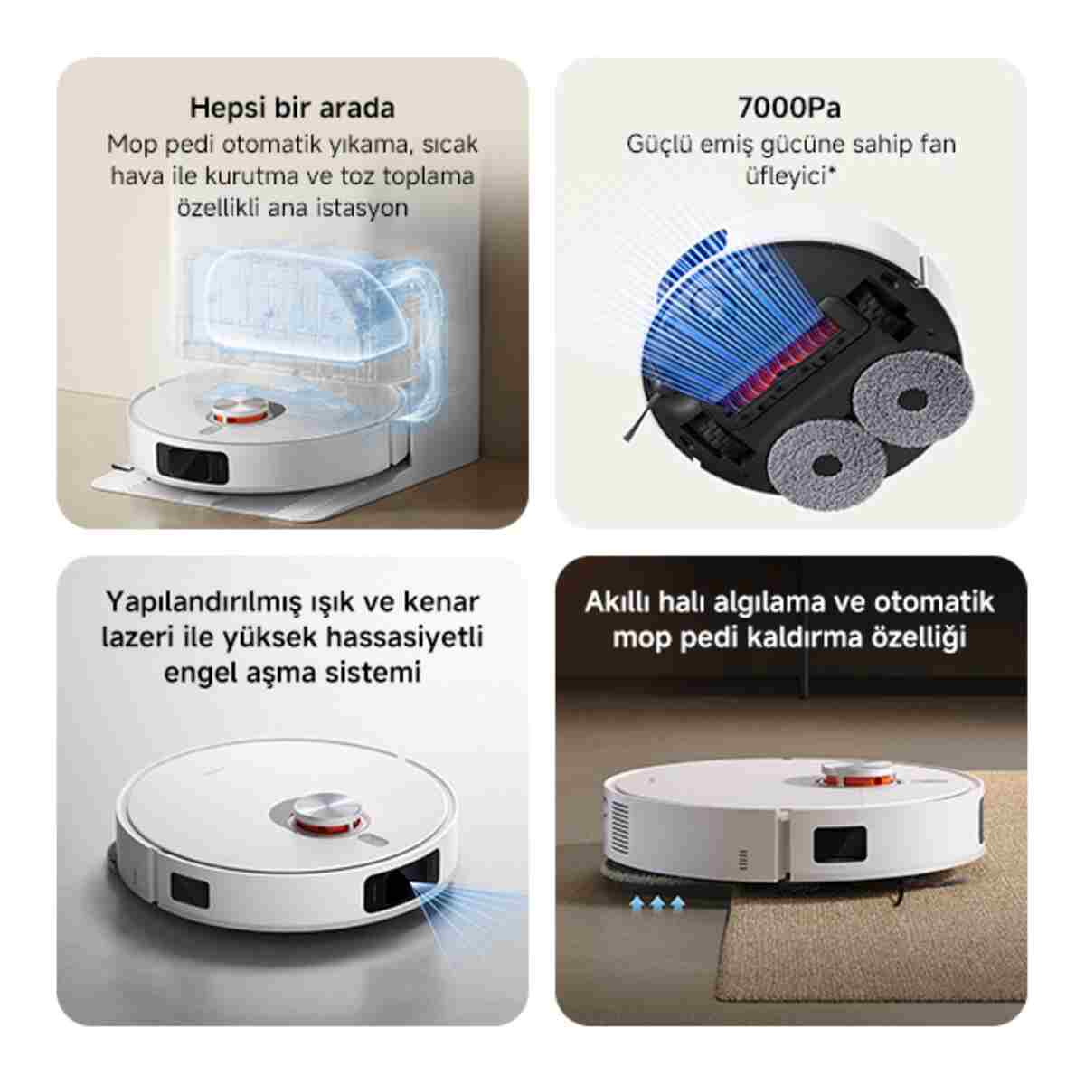 Xiaomi Robot Vacuum X20 Pro Akıllı Robot Süpürge + Mop (Türkiye Garantili) - Görsel 2