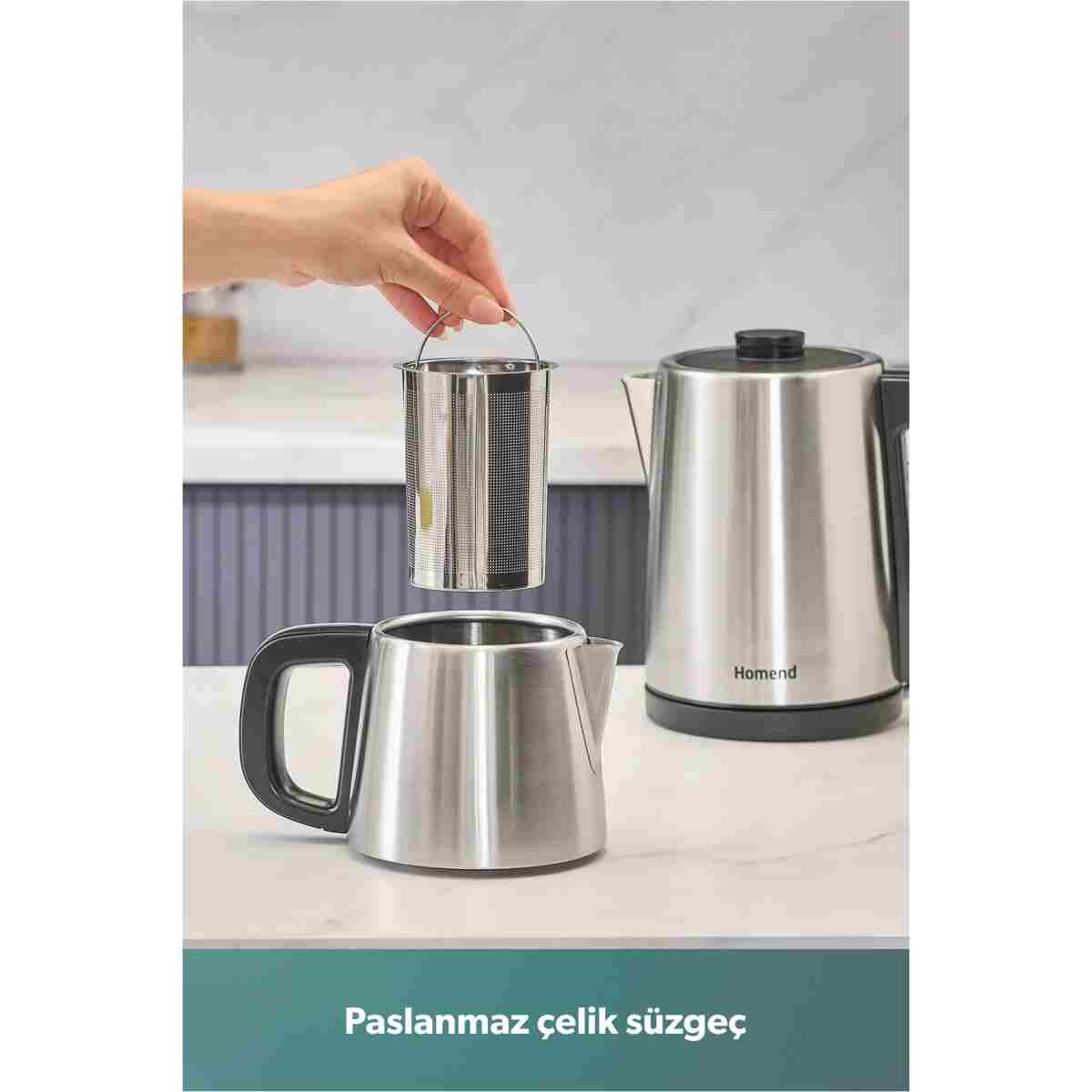 HOMEND Royaltea 1728h Çay Makinesi Inox - Görsel 5