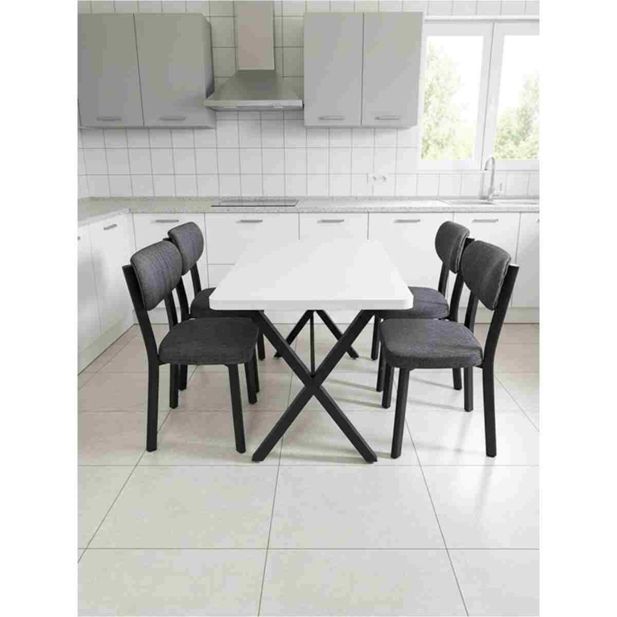 NESU EV 4 Kişilik 70x110 Yemek Masası Takımı Elma Sandalyeli Mutfak Masası - Görsel 5