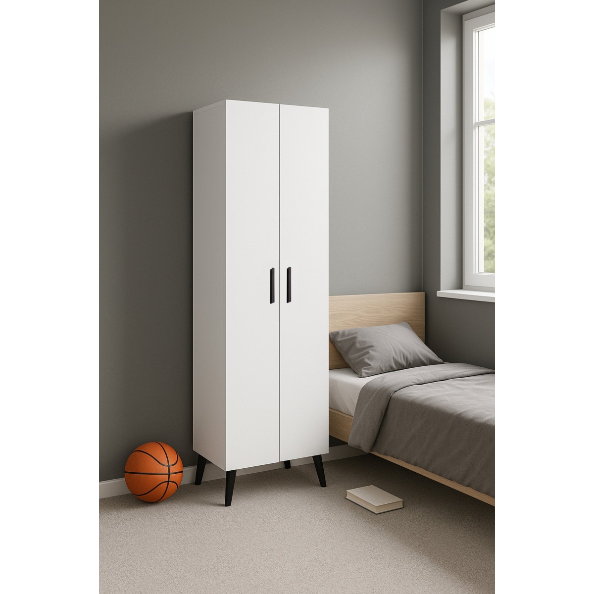 Alesta Life 2 Kapaklı 8 Raflı Mutfak Dolabı Banyo Dolabı Çok Amaçlı Dolap Beyaz - Görsel 6