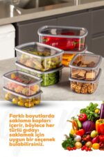 Vienev 8'li Hava Geçirmez Saklama Kabı Seti Antrasit 2x(250-500-750-1200 ML) - Görsel 2