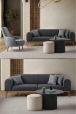 EDSY HOME Rebull 3+1 Koltuk Takımı Antrasit