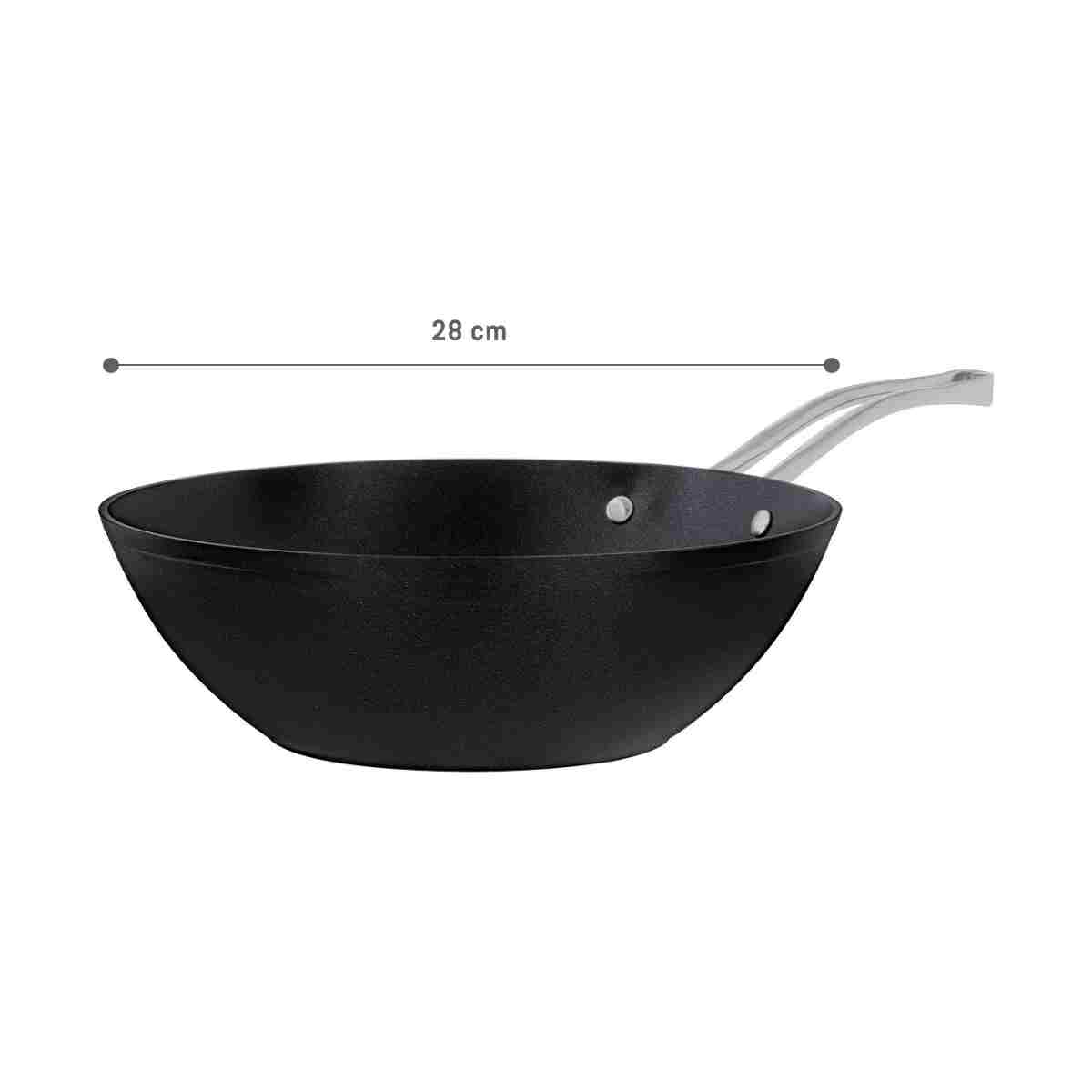 Madame Coco Titanium Professional Wok Tava - Siyah - 28 cm - Görsel 7