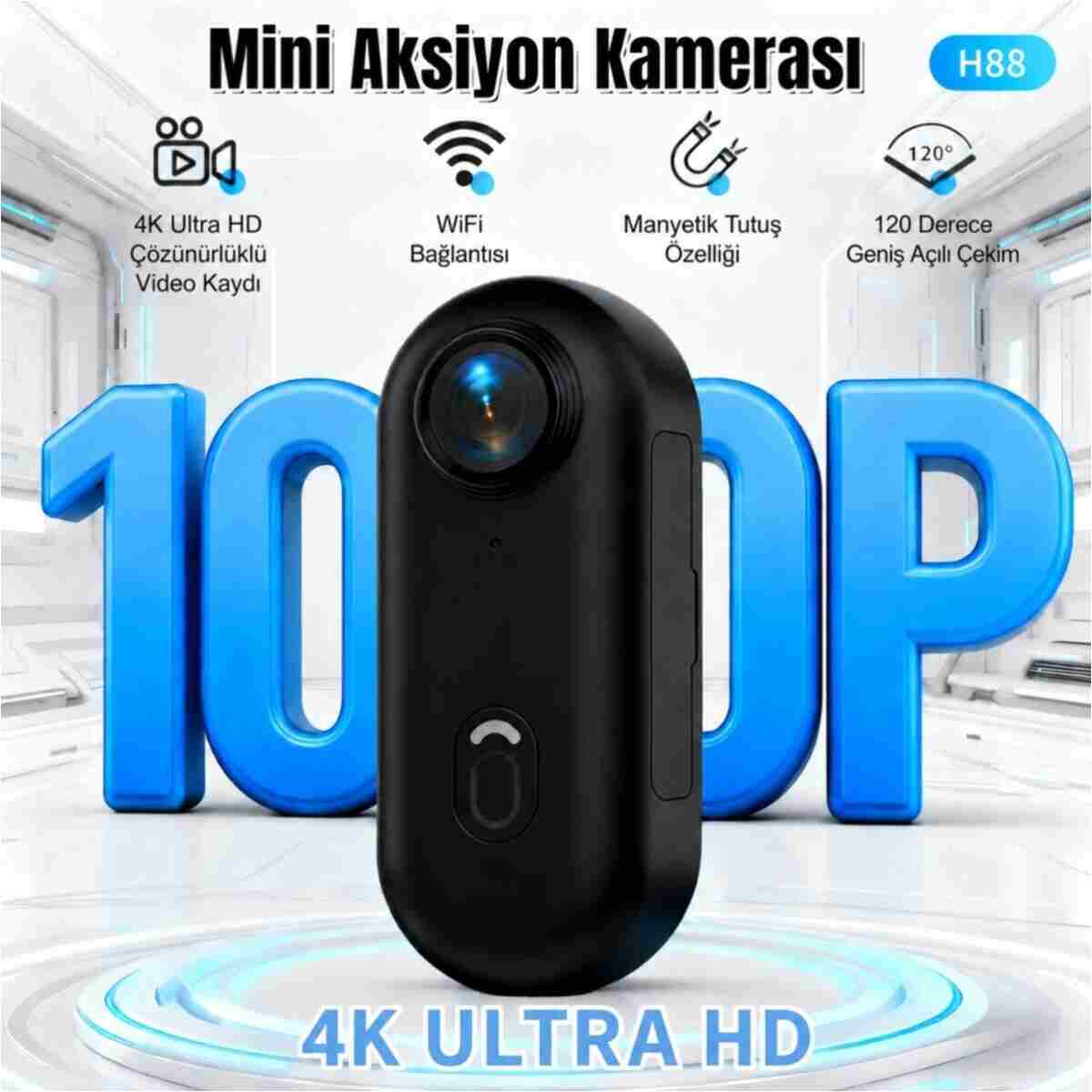 maetheus H88 Mini WiFi Vlog Kamerası Motor Spor Aksiyon Kamerası 1080P Full HD 120° Açı - Görsel 3