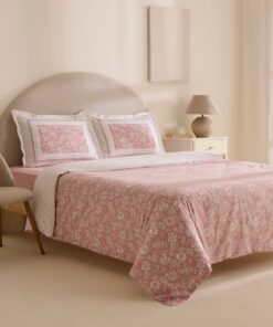Alternative view of Karaca Home Celerina Pembe %100 Pamuk Çift Kişilik Fitted Nevresim Takımı
