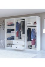 Metalia Gm 036 Lüx 6 Kapı 2 Çekmeceli Düğme Kulplu Aynalı Gardırop - Görsel 4