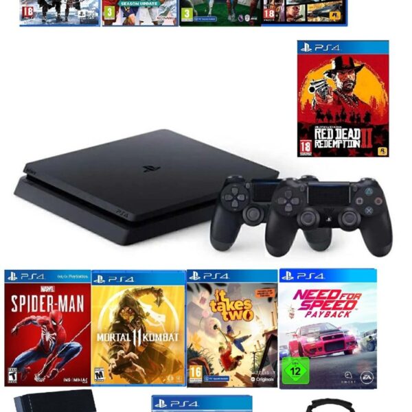 Çınar Bilişim Dünyası Ps4 1 Tb Slim Kasa 10 Oyunlu 2 Adet V2 Kol+ Taşıma Çantası (12.02V) Ürün 12 Ay Garanti