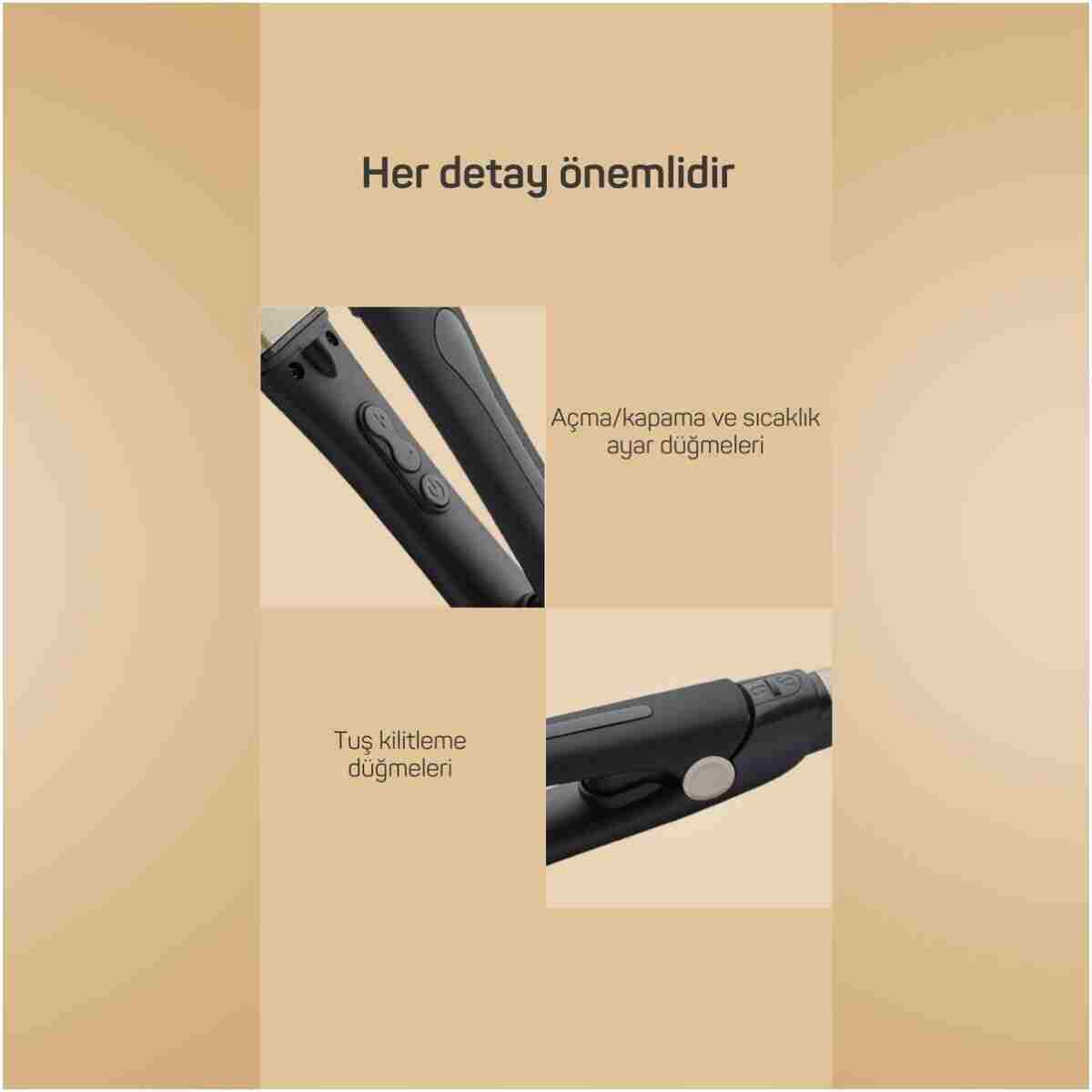 Arzum Ar5081 Prostyle Gold Geniş Seramik Plaka Saç Düzleştirici - Görsel 13