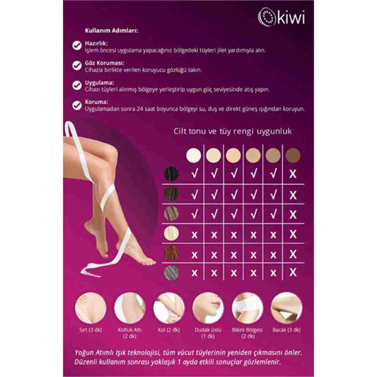 Kiwi 6833 Lazer Epilasyon Aleti IPL Tüy Alma Cihazı 900.000 Atım - Görsel 4