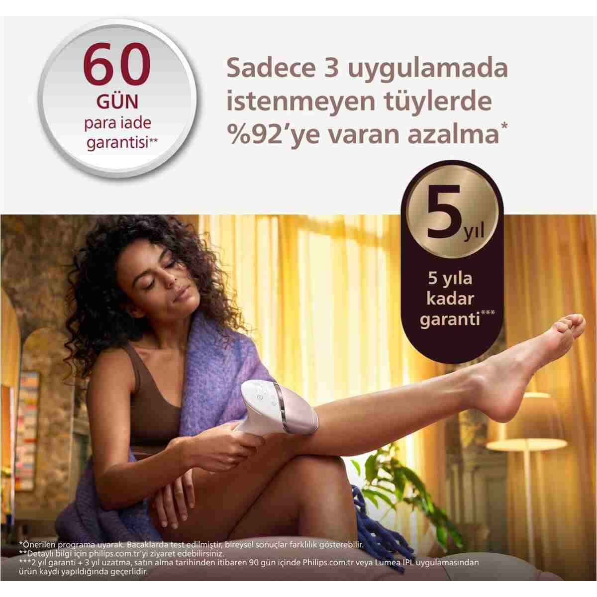 Philips Lumea 9900 Serisi BRI951/03 IPL Tüy Alma, SkinAI,Vücut,Yüz,Koltuk altı,Bikini,4 Başlık,Çanta - Görsel 3