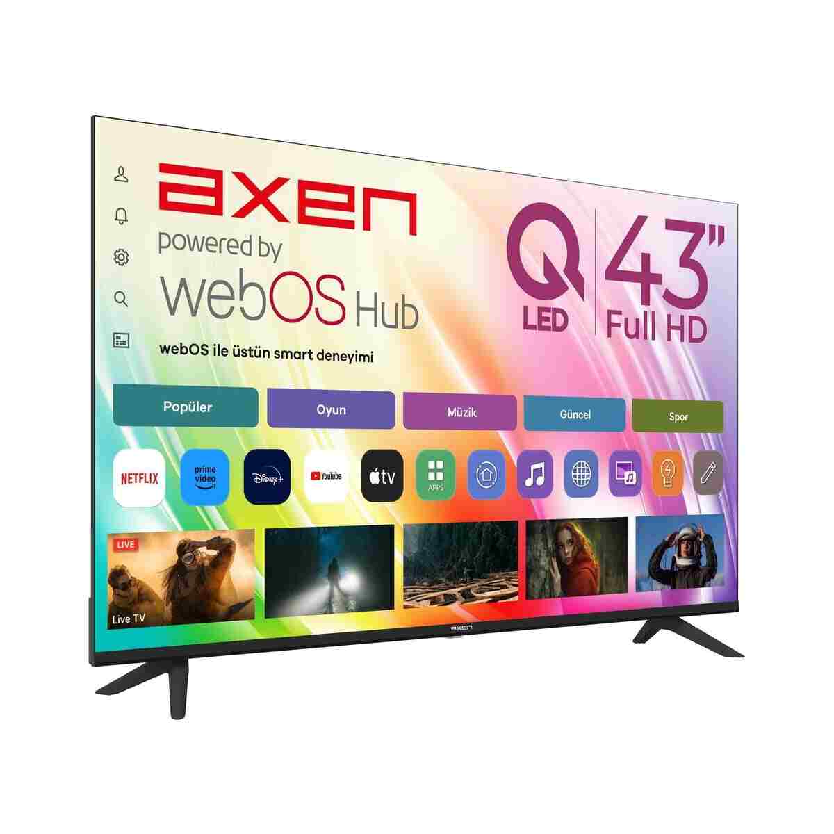 Axen AX43QFMLN-W02S 43" 109 Ekran Full HD QLED WebOS Smart TV Kablosuz Ekran Yansıtma HDR Wi-Fi - Görsel 5