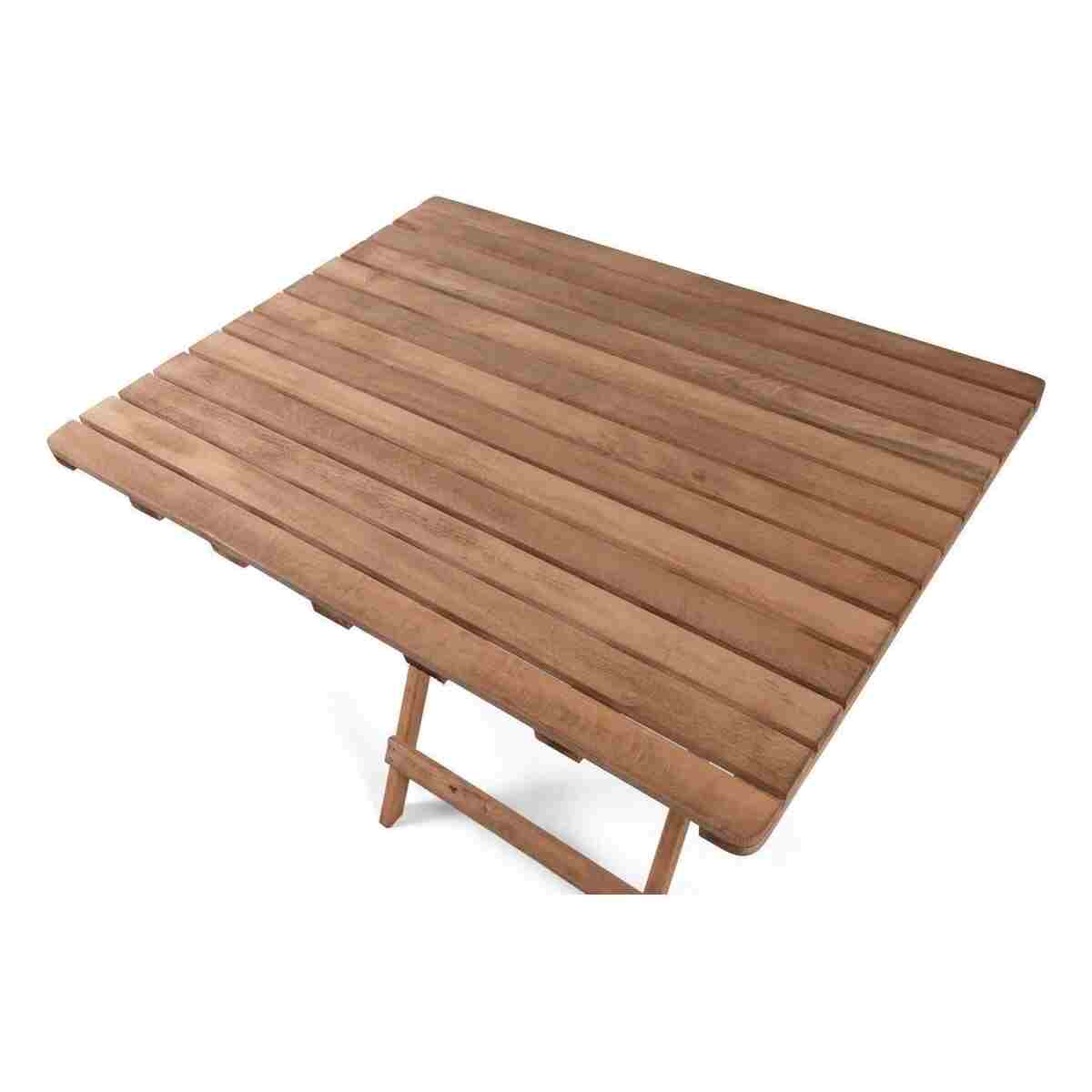 BarışAhşap Açık Ceviz Balkon Bahçe 60x80 Cm Masa 2 Sandalye 3 Lü Katlanabilir Bistro Set Minder Hediyeli - Görsel 8