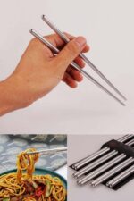 Genel Markalar Metal Chopstick 5'li Paslanmaz Çelik Çin Çubuğu 5 Çift Çoklu Çok Renkli Metal
