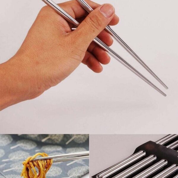 Genel Markalar Metal Chopstick 5'li Paslanmaz Çelik Çin Çubuğu 5 Çift Çoklu Çok Renkli Metal