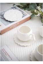 Akkoyunlu home 6 Kişilik Lüx Papatya Kahve Fincanı Takımı 12 Parça 90 ml - Görsel 6