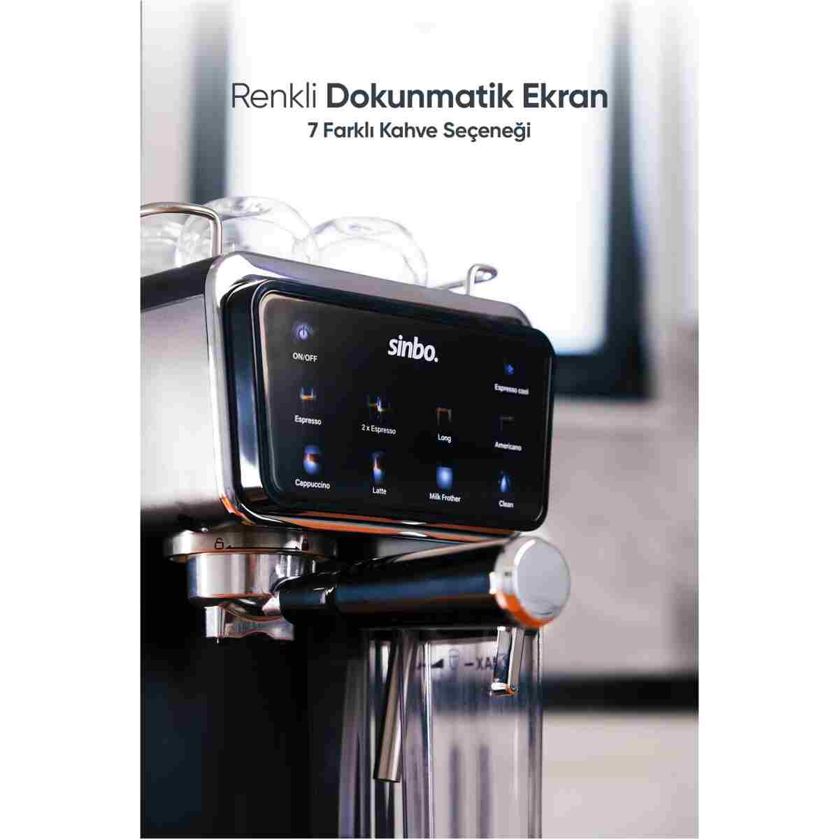 Sinbo Kapsül Ve Kuru Kahve Aparatlı Süt Köprütücülü 1.5l 20 Bar Profesyonel Espresso Makinesi - Scm 2996 - Görsel 2