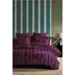 Elart Velvet Comfort Set Uyku Seti Çift Kişilik Kadife 3 Parça (230x220 cm)i Mürdüm
