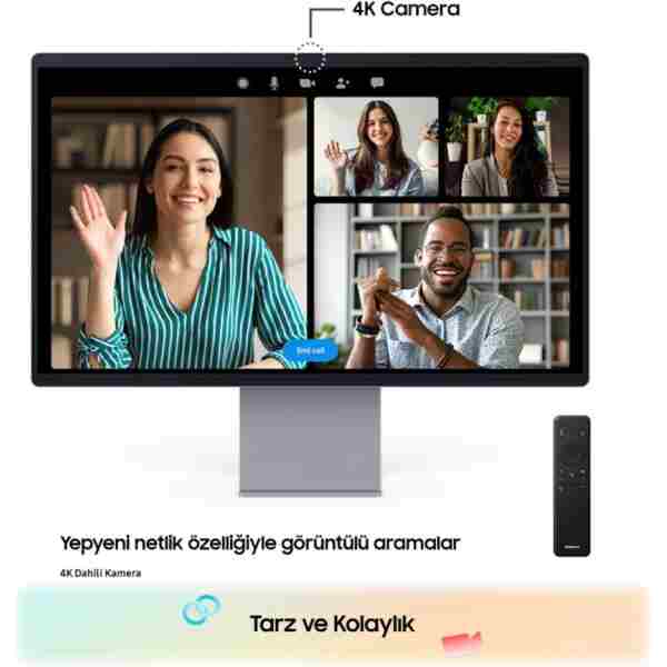 Samsung 32 inç 4K QD-OLED Smart Monitör TV, 165Hz 0.03ms ultra hızlı panel, uyarlanabilir senkronizasyon, canlı renkler, siyah tasarım, oyun, yayın ve profesyonel kullanım için güçlü ekran