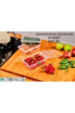 SUPERPUP Plastik Saklama Kabı 1 Ltre 10 Adet Kendinden Kapaklı Dondurucu Kabı Hava Almaz 19x13x6 Cm - Görsel 5