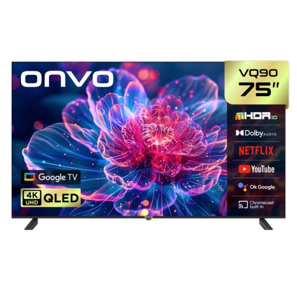 ONVO 75VQ90F2UA 75'' 190 Ekran Uydu Alıcılı 4K Ultra HD Google Smart QLED TV
