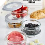 HOMENIVA 4 Adet Vakumlu Kapak Cam Saklama Kabı – Beyaz Cam Kahvaltı Seti