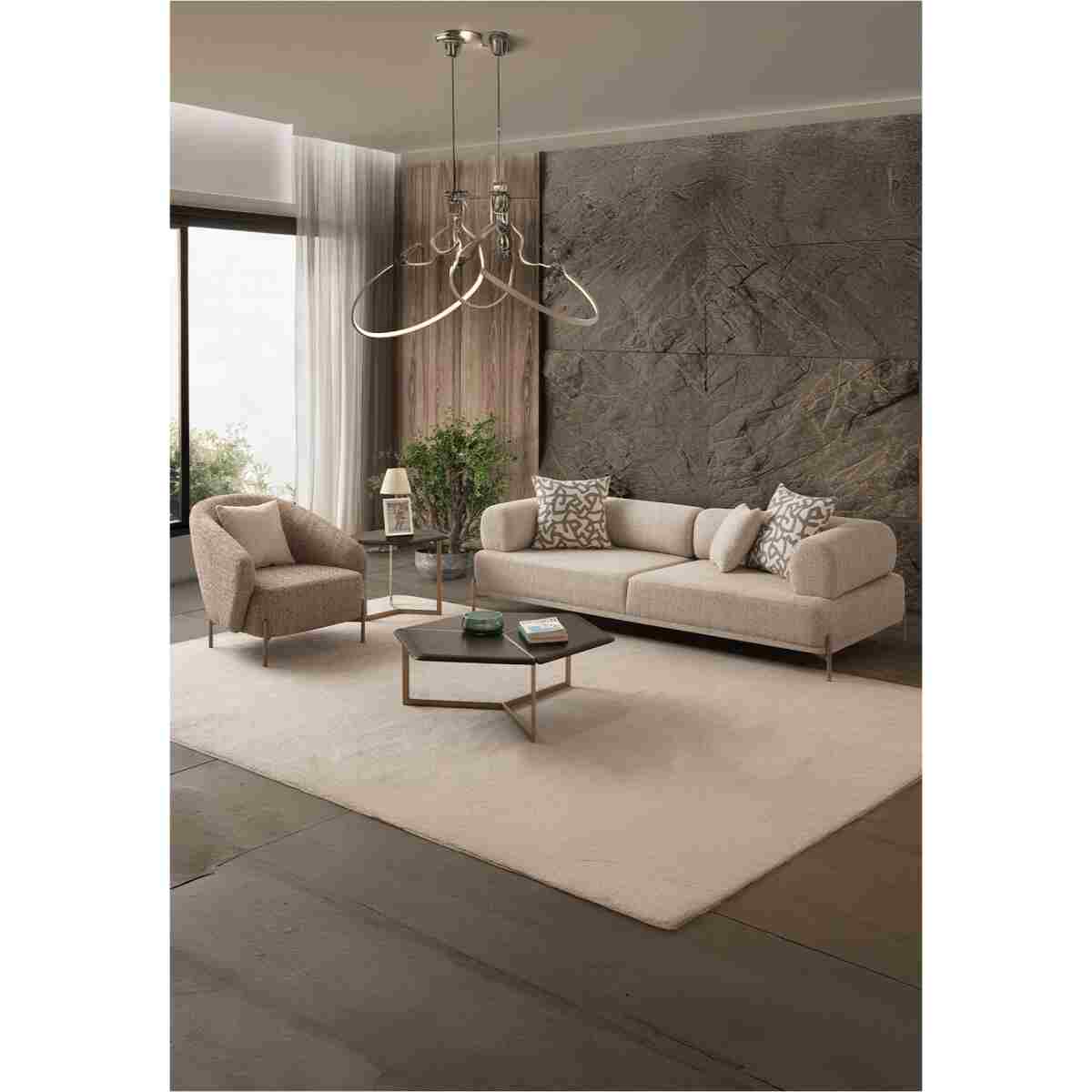 indes home Mokka 3+3+1 Koltuk Takımı Krem Renk - Görsel 4