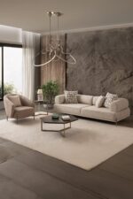 indes home Mokka 3+3+1 Koltuk Takımı Krem Renk - Görsel 4