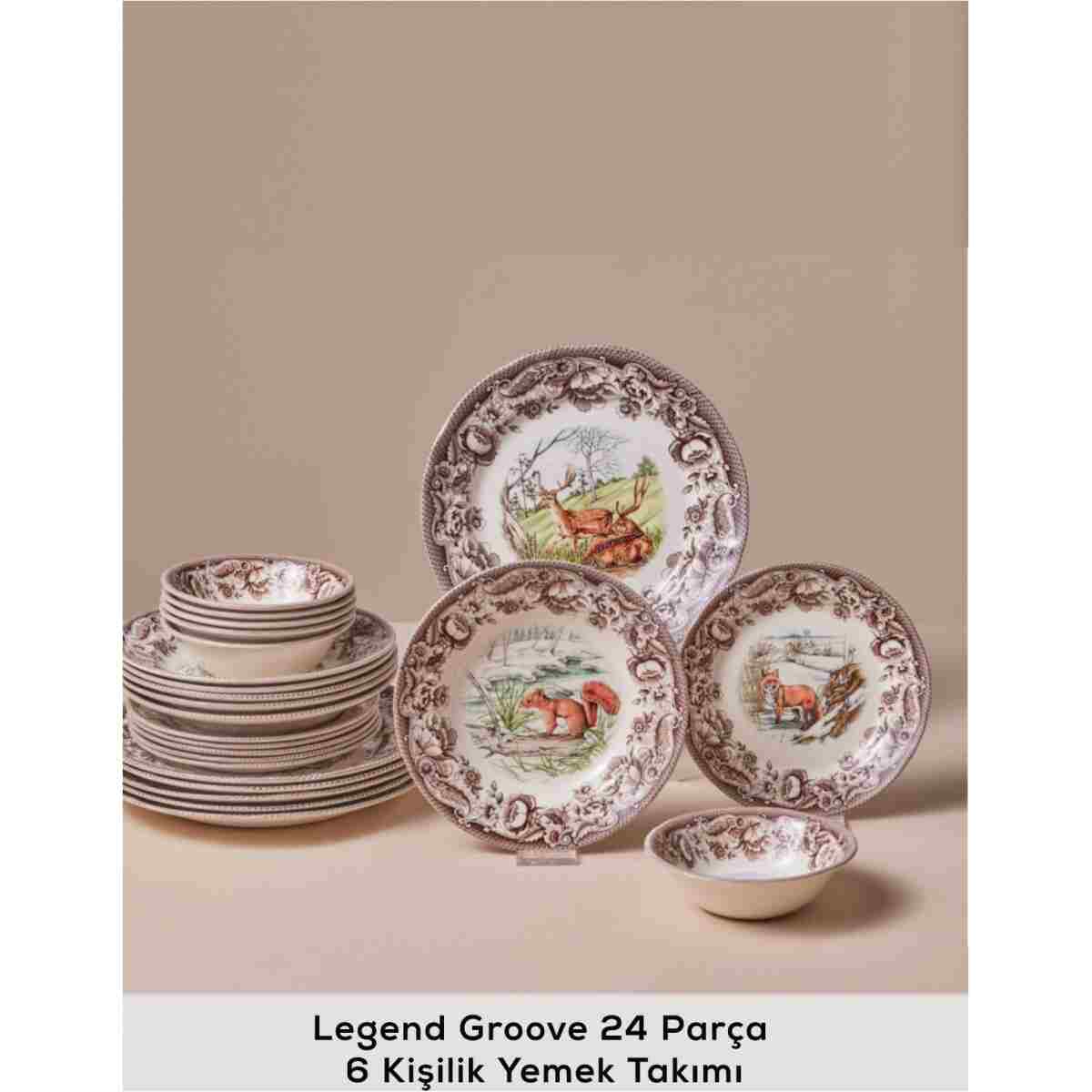 Karaca Forever Bone Legend Groove 24 Parça 6 Kişilik Porselen Yemek Takımı - Görsel 10