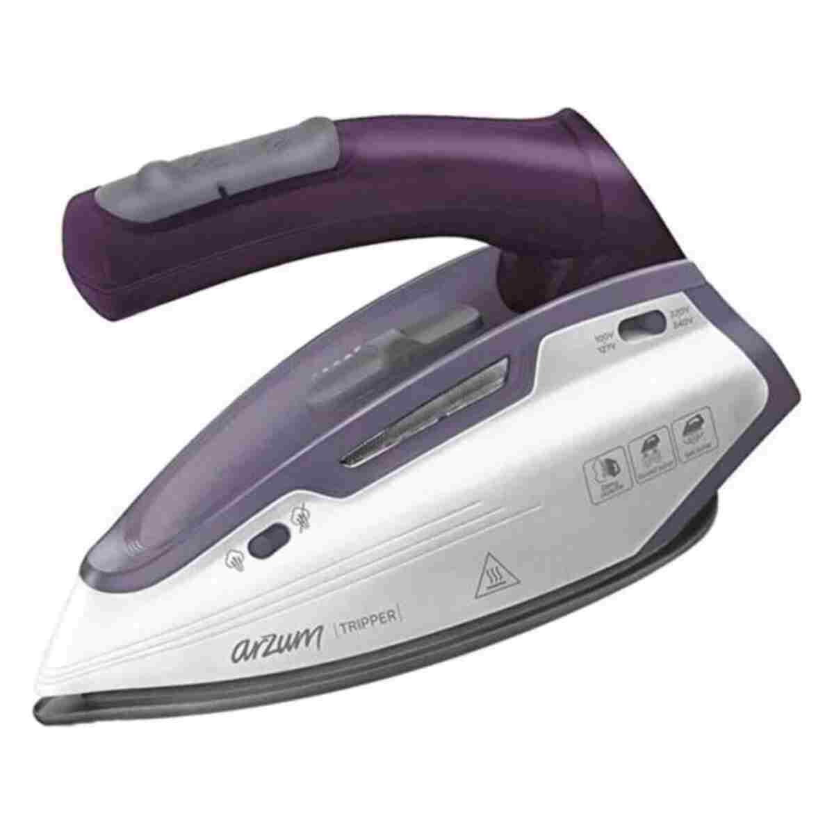 Arzum AR690 Tripper Buharlı Seyahat Ütüsü 1150W Çift Voltaj Katlanabilir Sap Seramik Taban, Mor - Görsel 3