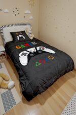 EVPANYA Gamer Oyuncu 12 Desenli Tek Kişilik Yorgan ve Yastık Kılıfı - Görsel 3