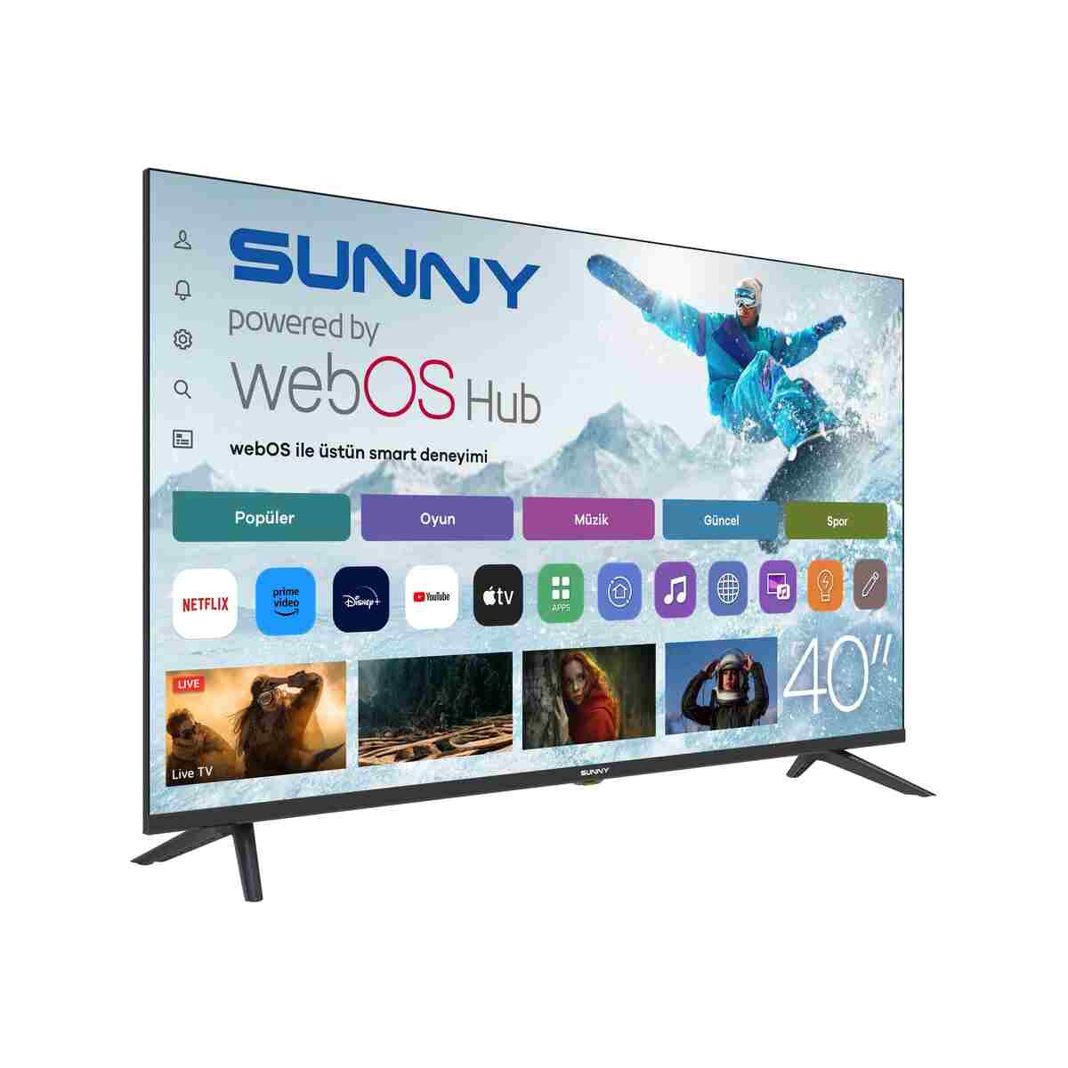Sunny SN40LEDM-W02S 40" FHD LEDM webOS 2.0S DLED SİYAH - Görsel 2
