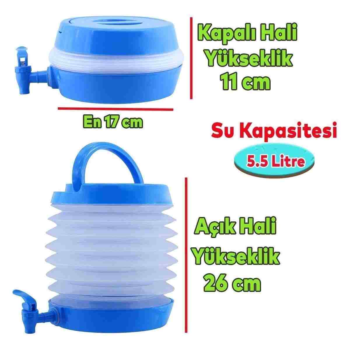 Badem10 Su Sebili Meşrubat Içecek Kabı Bidonu Musluklu Körüklü Damacana Akordiyonlu Katlanabilir 5.5 Litre - Görsel 9