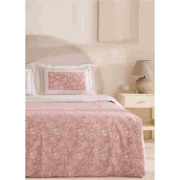 Karaca Home Celerina Pembe %100 Pamuk Çift Kişilik Fitted Nevresim Takımı