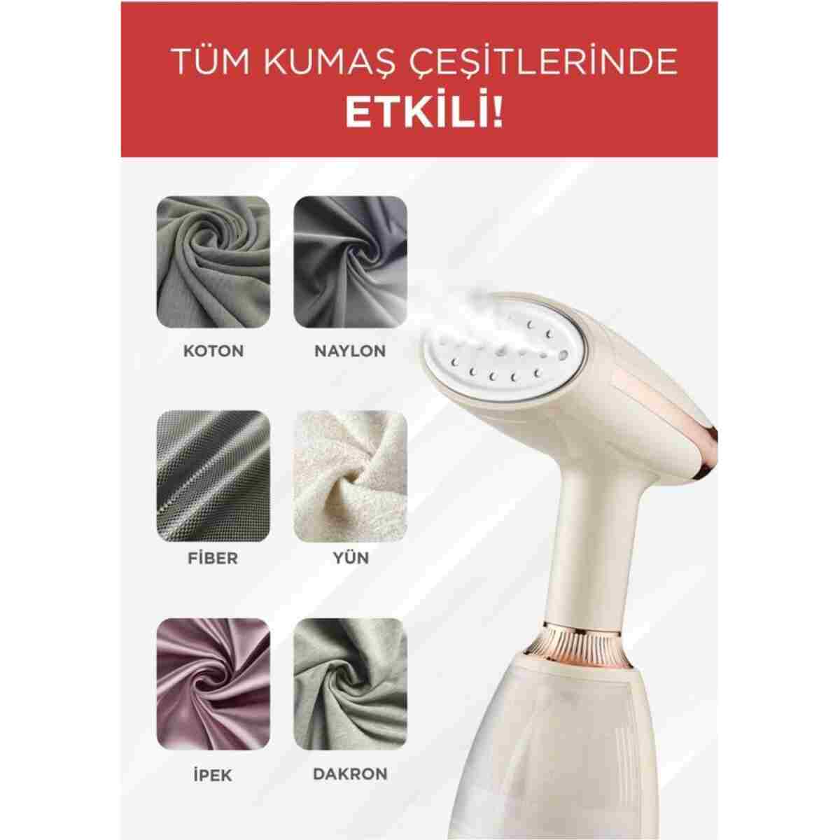 Torima Buharlı Ütü Kırışık Giderici Taşınabilir Dikey Seyehat Ütüsü 1500W KY003 Beyaz - Görsel 4