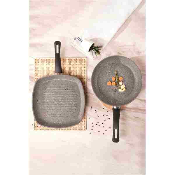 Karaca Gris Bio Granit Tava ve Grill Seti