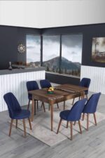 Lion 6 Kişilik Açılır Masa Sandalye Takımı Mutfak Masası Takımı Salon Masası Yemek Masası Masa Takımı - Görsel 2