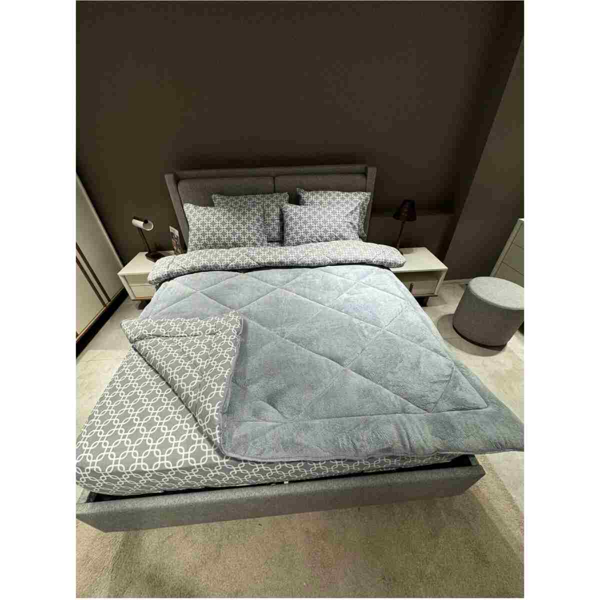 Violacasa Çift Kişilik Welsoft Pufidik Uyku Seti (LASTİKLİ ÇARŞAFLI) Zincir Gri - Görsel 4