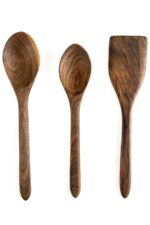 Demy Craft Ceviz Ağacı El Yapımı Tahta Kaşık Spatula Seti 30 cm | Doğal Ahşap Mutfak Seti - Görsel 5