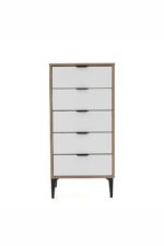 SARMOBİ Arden 5 Çekmeceli Şifonyer/Çamaşırlık 50x105x40 cm Beyaz – Modern Tasarım - Görsel 2