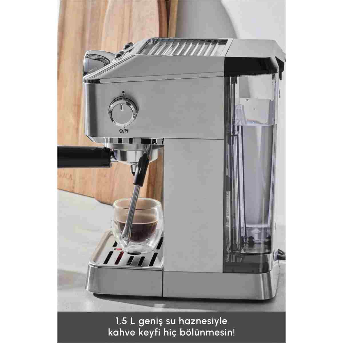 Karaca Coffee Art 1101 Süt Köpürtücülü 20bar Basınçlı Espresso Latte Cappuccino Americano Mak. 1,5l - Görsel 6