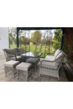 Tu Tienda PETRA 3+1+1+MASA+2PUF BAHÇE BALKON MOBİLYASI,GRİ RATTAN/VİZON KUMAŞ - Görsel 2